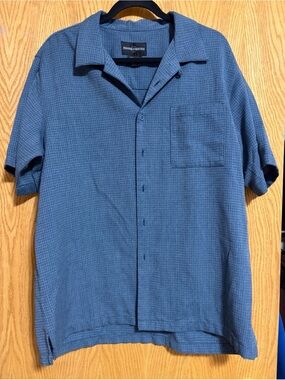 Premiere Collection Blue Short-Sleeve Shirt